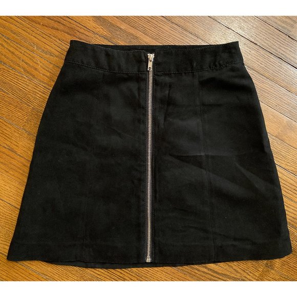 Faux Suede Zip Mini Skirt - Picture 1 of 11